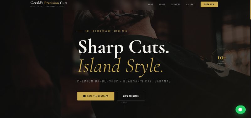 Gerald's Precision Cuts homepage hero